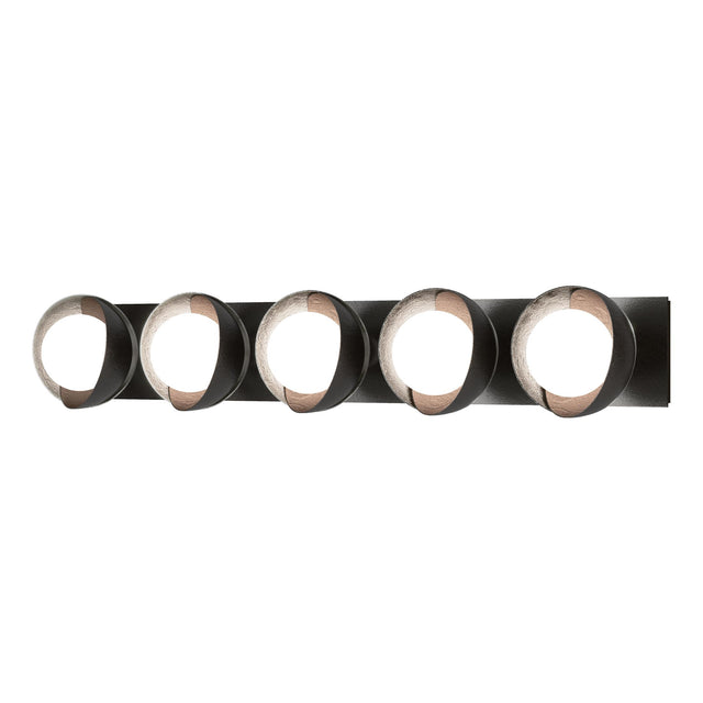 Hubbardton Forge 2022 Oil Rubbed Bronze Sterling Opal Glass (GG) Brooklyn 5-Light Straight Double Shade Bath Sconce