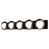 Hubbardton Forge 2022 Oil Rubbed Bronze Sterling Opal Glass (GG) Brooklyn 5-Light Straight Double Shade Bath Sconce