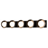 Hubbardton Forge 2022 Oil Rubbed Bronze Sterling Opal Glass (GG) Brooklyn 5-Light Straight Double Shade Bath Sconce