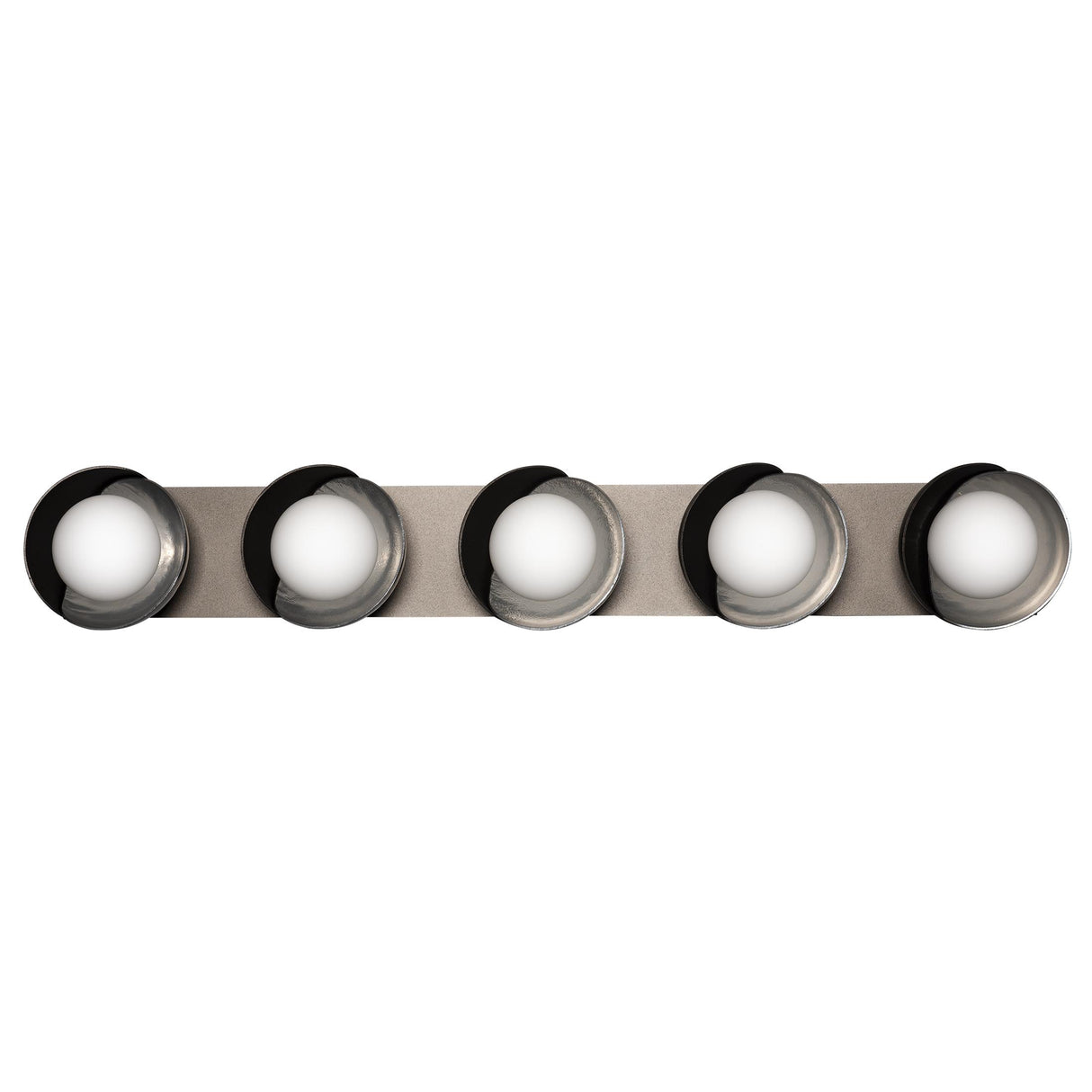 Hubbardton Forge 2022 Oil Rubbed Bronze Sterling Opal Glass (GG) Brooklyn 5-Light Straight Double Shade Bath Sconce