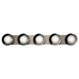 Hubbardton Forge 2022 Oil Rubbed Bronze Sterling Opal Glass (GG) Brooklyn 5-Light Straight Double Shade Bath Sconce