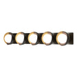 Hubbardton Forge 2022 Oil Rubbed Bronze Modern Brass Opal Glass (GG) Brooklyn 5-Light Straight Double Shade Bath Sconce