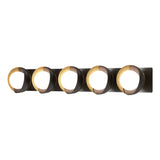 Hubbardton Forge 2022 Oil Rubbed Bronze Modern Brass Opal Glass (GG) Brooklyn 5-Light Straight Double Shade Bath Sconce