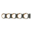 Hubbardton Forge 2022 Vintage Platinum Soft Gold Opal Glass (GG) Brooklyn 5-Light Straight Double Shade Bath Sconce