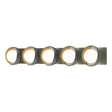 Hubbardton Forge 2022 Vintage Platinum Modern Brass Opal Glass (GG) Brooklyn 5-Light Straight Double Shade Bath Sconce
