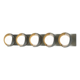 Hubbardton Forge 2022 Vintage Platinum Modern Brass Opal Glass (GG) Brooklyn 5-Light Straight Double Shade Bath Sconce