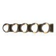 Hubbardton Forge 2022 Soft Gold Black Opal Glass (GG) Brooklyn 5-Light Straight Double Shade Bath Sconce