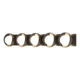 Hubbardton Forge 2022 Soft Gold Black Opal Glass (GG) Brooklyn 5-Light Straight Double Shade Bath Sconce