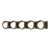 Hubbardton Forge 2022 Soft Gold Oil Rubbed Bronze Opal Glass (GG) Brooklyn 5-Light Straight Double Shade Bath Sconce