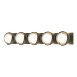 Hubbardton Forge 2022 Soft Gold Sterling Opal Glass (GG) Brooklyn 5-Light Straight Double Shade Bath Sconce