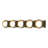 Hubbardton Forge 2022 Soft Gold Modern Brass Opal Glass (GG) Brooklyn 5-Light Straight Double Shade Bath Sconce