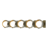 Hubbardton Forge 2022 Sterling Modern Brass Opal Glass (GG) Brooklyn 5-Light Straight Double Shade Bath Sconce