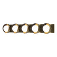 Hubbardton Forge 2022 Modern Brass Black Opal Glass (GG) Brooklyn 5-Light Straight Double Shade Bath Sconce