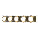 Hubbardton Forge 2022 Modern Brass Vintage Platinum Opal Glass (GG) Brooklyn 5-Light Straight Double Shade Bath Sconce