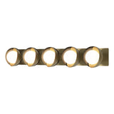 Hubbardton Forge 2022 Modern Brass Sterling Opal Glass (GG) Brooklyn 5-Light Straight Double Shade Bath Sconce