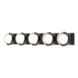 Hubbardton Forge 2022 Black White Opal Glass (GG) Brooklyn 5-Light Straight Double Shade Bath Sconce
