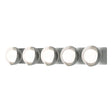 Hubbardton Forge 2022 Vintage Platinum White Opal Glass (GG) Brooklyn 5-Light Straight Double Shade Bath Sconce