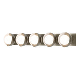 Hubbardton Forge 2022 Soft Gold White Opal Glass (GG) Brooklyn 5-Light Straight Double Shade Bath Sconce