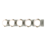 Hubbardton Forge 2022 Sterling White Opal Glass (GG) Brooklyn 5-Light Straight Double Shade Bath Sconce