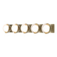 Hubbardton Forge 2022 Modern Brass White Opal Glass (GG) Brooklyn 5-Light Straight Double Shade Bath Sconce