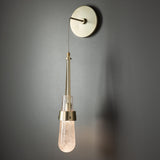 Hubbardton Forge 2022 Modern Brass Clear Bubble Glass (YG) Link Blown Glass Low Voltage Sconce