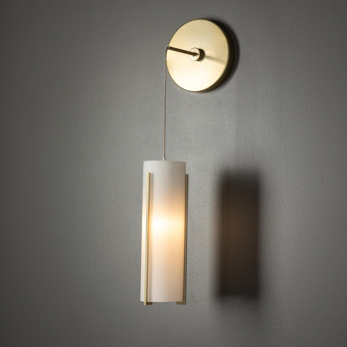 Hubbardton Forge 2023 Modern Brass Opal Glass (GG) Exos Glass Mini Low Voltage Sconce