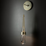 Hubbardton Forge 2022 Modern Brass Clear Glass (ZM) Link Clear Glass Low Voltage Sconce