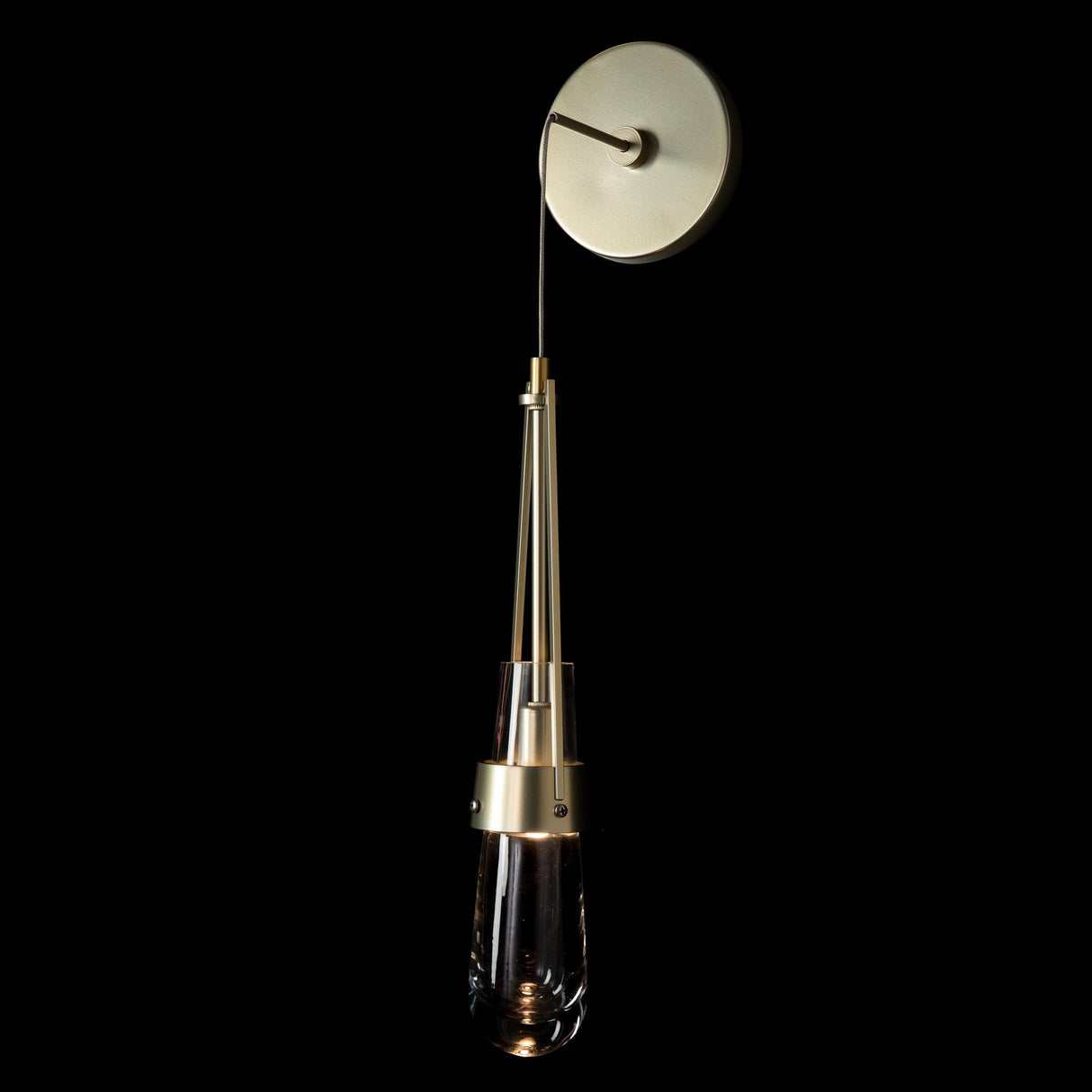 Hubbardton Forge 2022 Modern Brass Clear Glass (ZM) Link Clear Glass Low Voltage Sconce