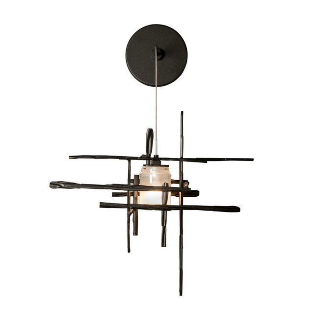 Hubbardton Forge 2022 Oil Rubbed Bronze Cast Glass (YC) Tura Frosted Glass Low Voltage Sconce