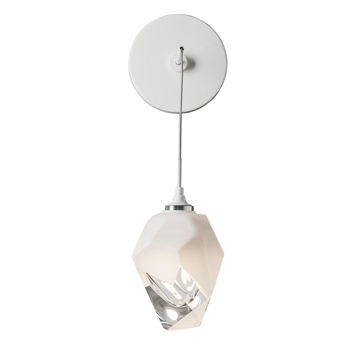 Hubbardton Forge 2023 White White Crystal (WP) Chrysalis Small Low Voltage Sconce
