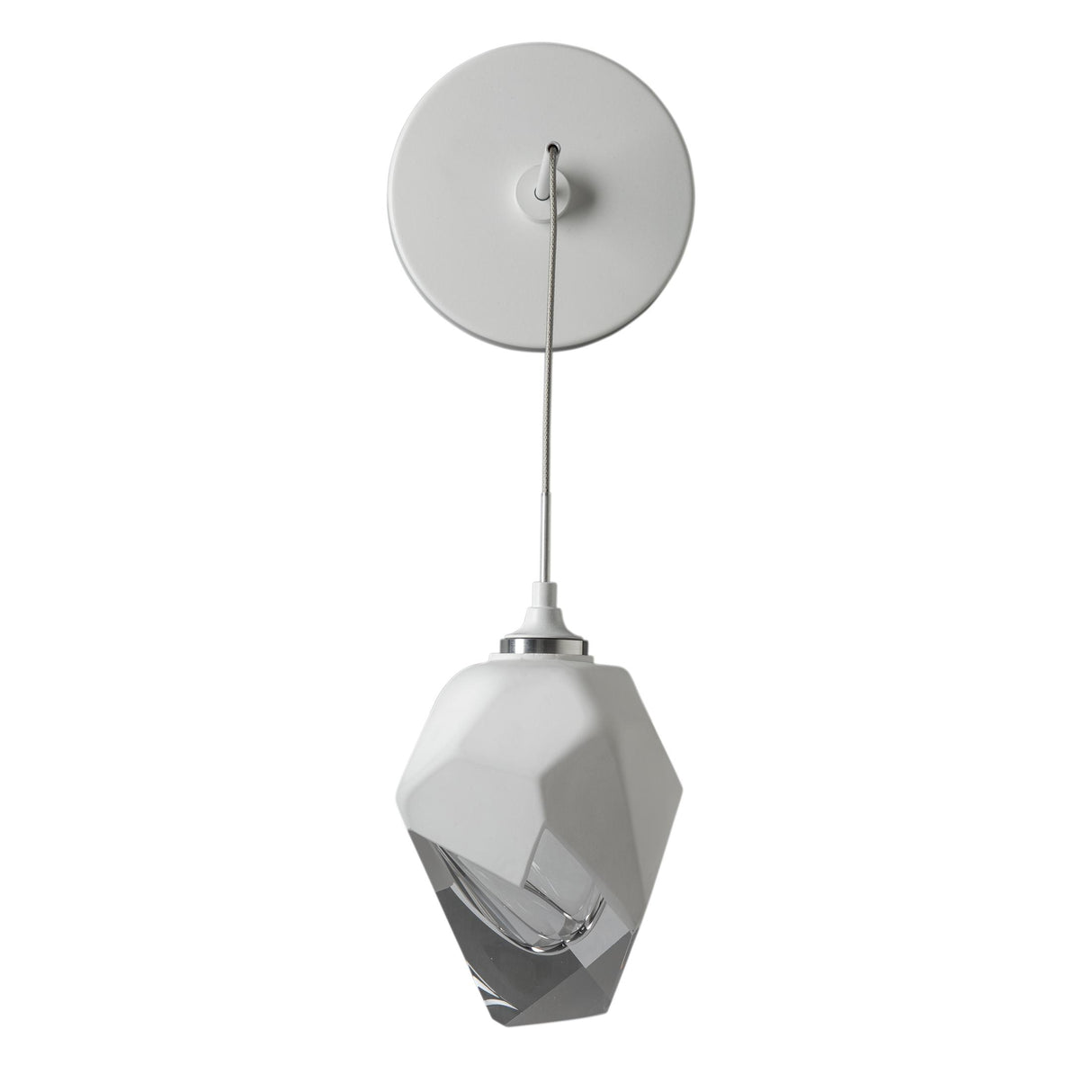 Hubbardton Forge 2023 White White Crystal (WP) Chrysalis Small Low Voltage Sconce