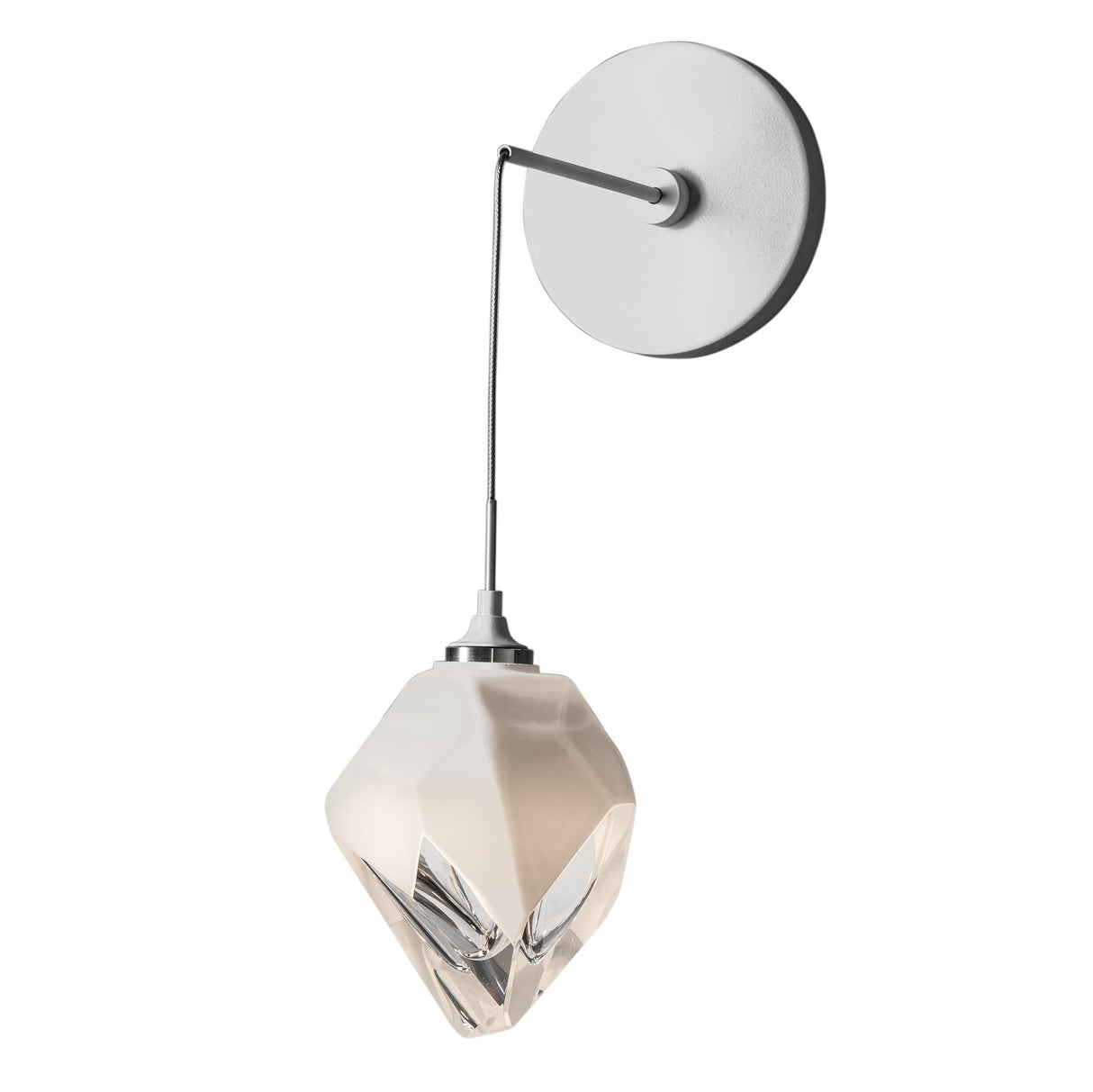 Hubbardton Forge 2023 White White Crystal (WP) Chrysalis Small Low Voltage Sconce