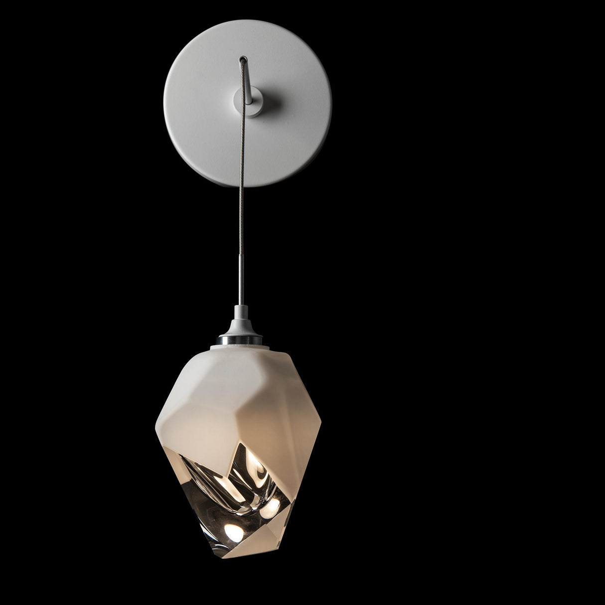 Hubbardton Forge 2023 White White Crystal (WP) Chrysalis Small Low Voltage Sconce