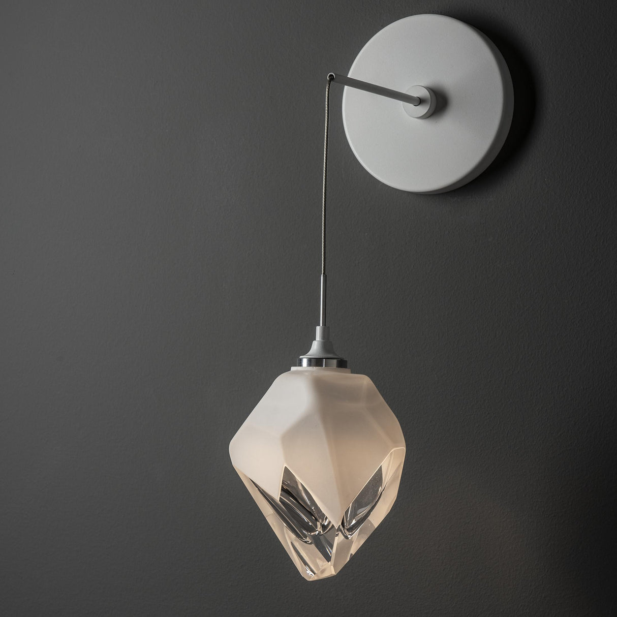 Hubbardton Forge 2023 White White Crystal (WP) Chrysalis Small Low Voltage Sconce