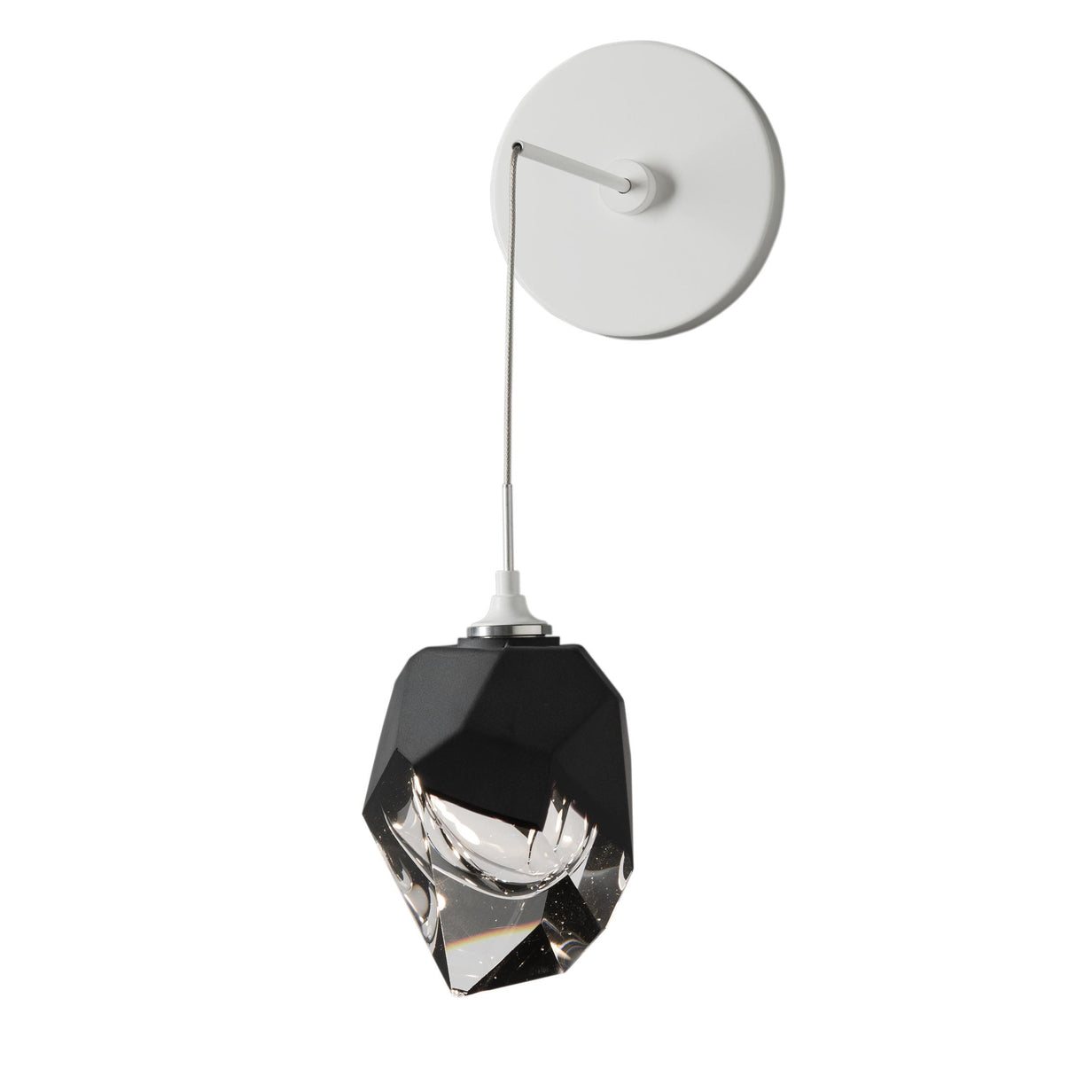 Hubbardton Forge 2023 White Black Crystal (BP) Chrysalis Small Low Voltage Sconce