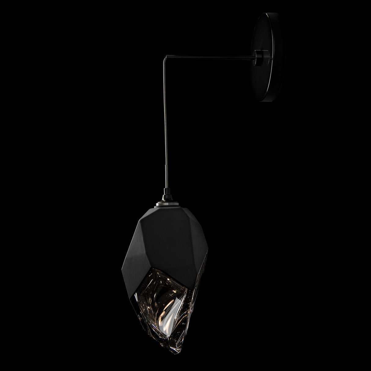 Hubbardton Forge 2023 Ink Black Crystal (BP) Chrysalis Large Low Voltage Sconce