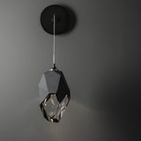 Hubbardton Forge 2023 Ink Black Crystal (BP) Chrysalis Large Low Voltage Sconce