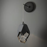 Hubbardton Forge 2023 Ink Black Crystal (BP) Chrysalis Large Low Voltage Sconce