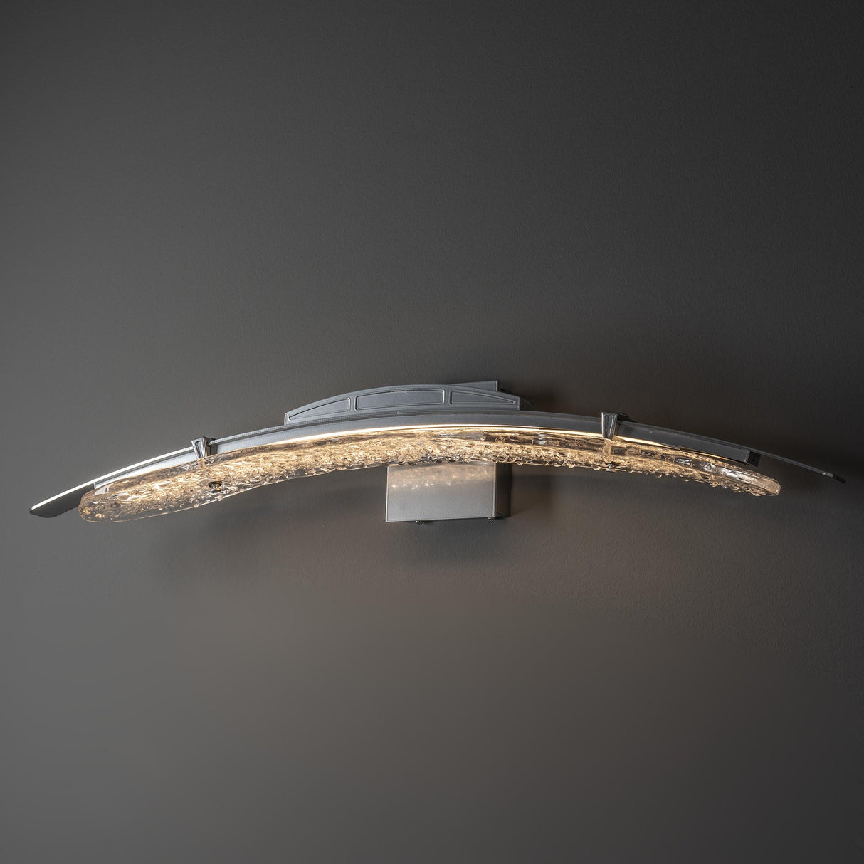 Hubbardton Forge 2023 Sterling Clear Glass (ZM) Glissade LED Bath Sconce