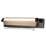Hubbardton Forge 2023 Black Seeded Glass with Opal Diffuser (ZS) Draped Glass LED Bath Bar