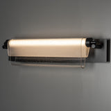 Hubbardton Forge 2023 Black Seeded Glass with Opal Diffuser (ZS) Draped Glass LED Bath Bar