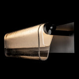 Hubbardton Forge 2023 Black Seeded Glass with Opal Diffuser (ZS) Draped Glass LED Bath Bar