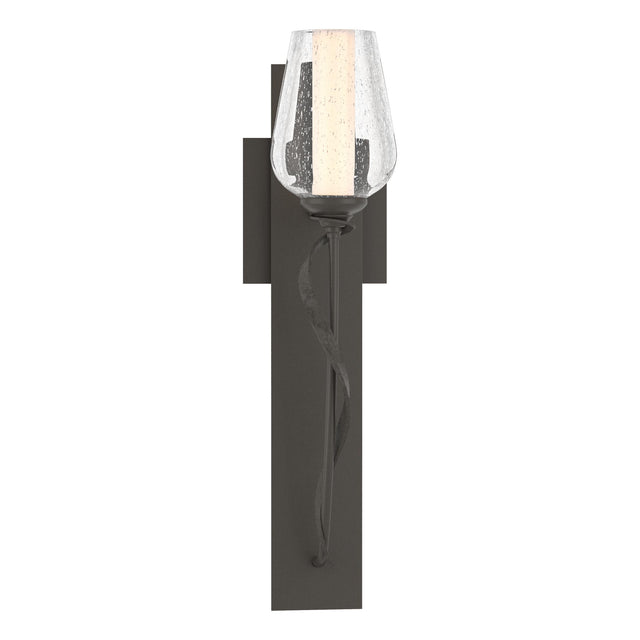 Hubbardton Forge 2011 Dark Smoke Seeded Glass with Opal Diffuser (ZS) Flora Sconce