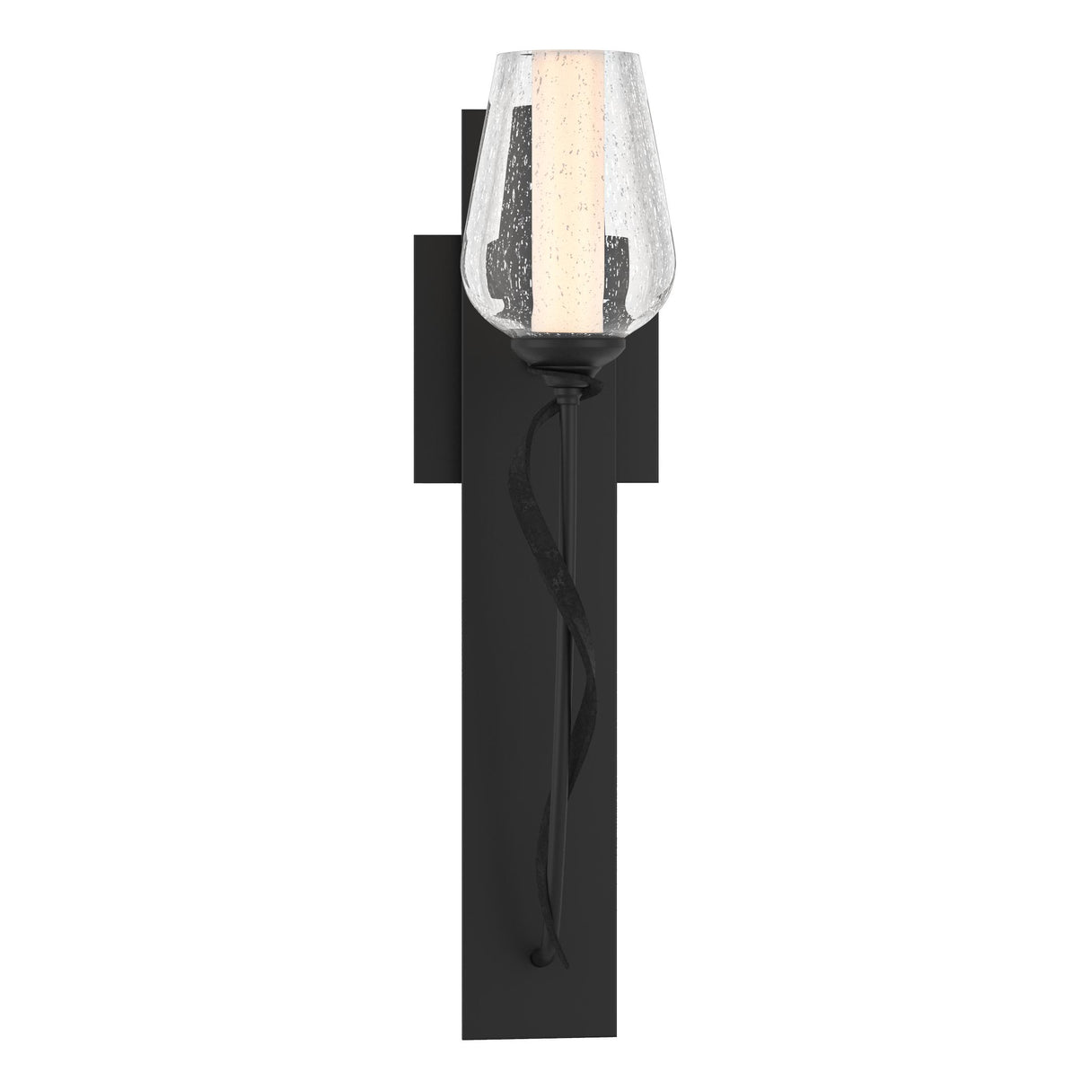 Hubbardton Forge 2011 Black Seeded Glass with Opal Diffuser (ZS) Flora Sconce