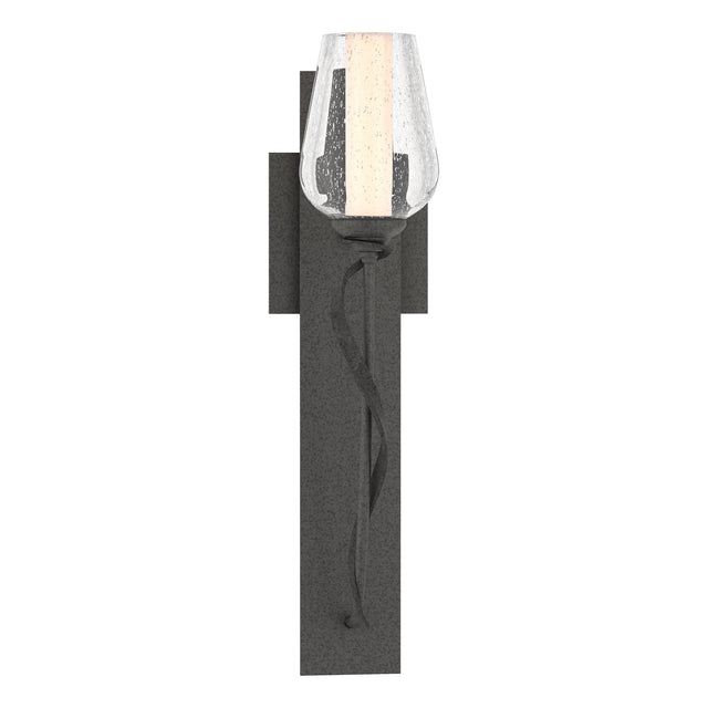 Hubbardton Forge 2011 Natural Iron Seeded Glass with Opal Diffuser (ZS) Flora Sconce