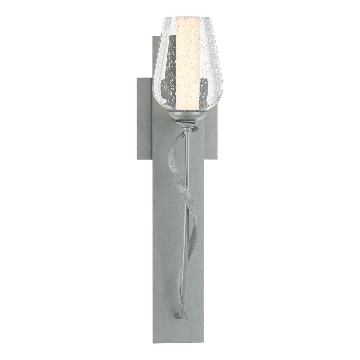 Hubbardton Forge 2011 Vintage Platinum Seeded Glass with Opal Diffuser (ZS) Flora Sconce