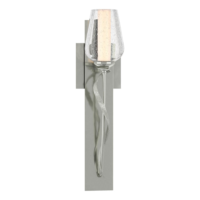 Hubbardton Forge 2011 Sterling Seeded Glass with Opal Diffuser (ZS) Flora Sconce