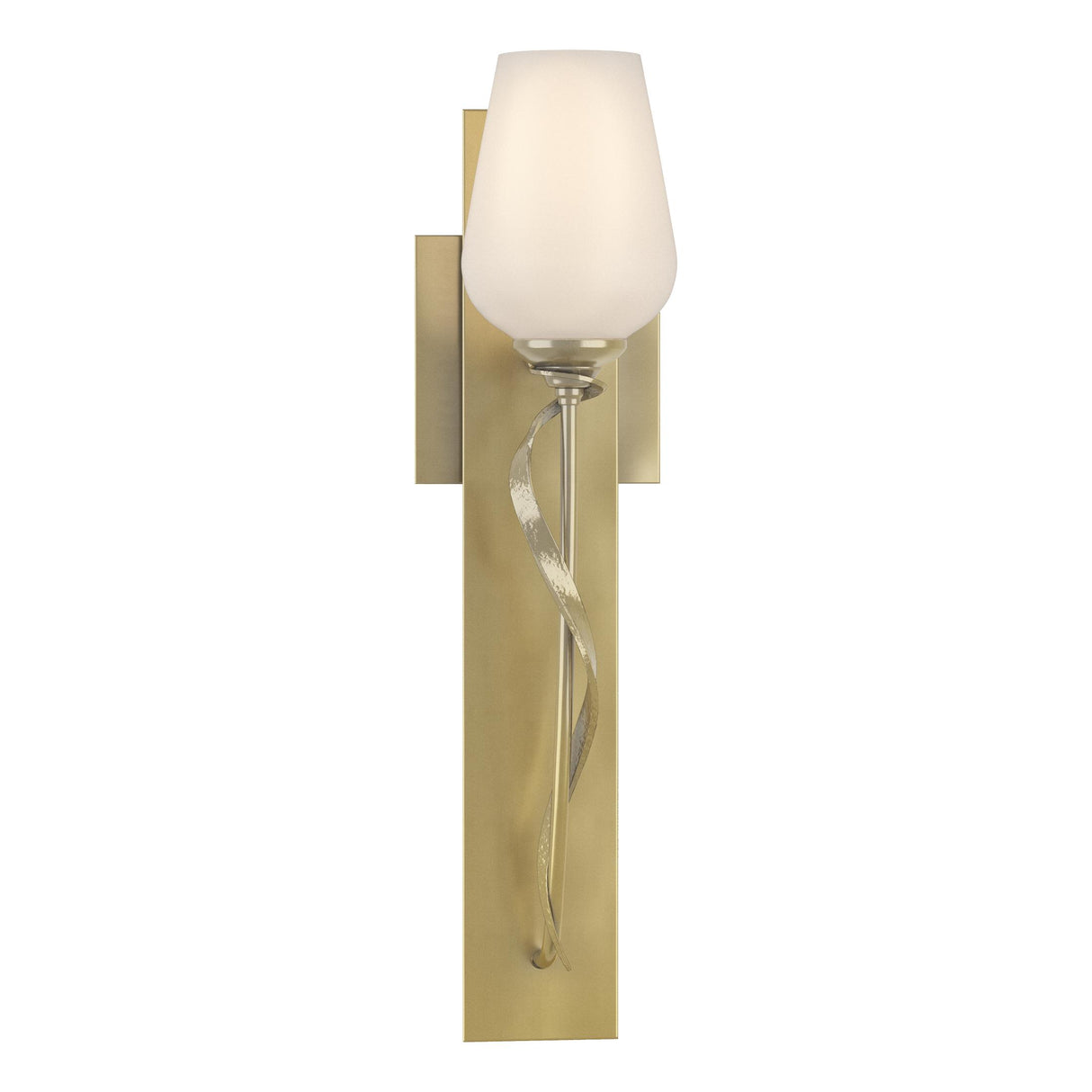 Hubbardton Forge 2011 Modern Brass Opal Glass (GG) Flora Sconce