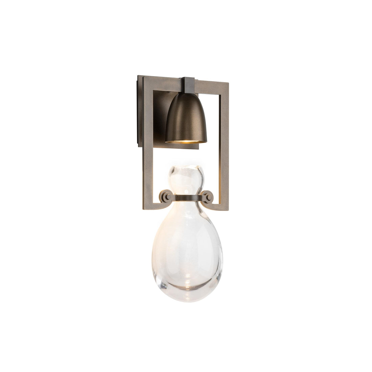 Hubbardton Forge 2018 Dark Smoke Clear Glass (ZM) Apothecary Sconce