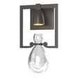 Hubbardton Forge 2018 Dark Smoke Clear Glass (ZM) Apothecary Sconce